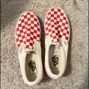 Vans size 7 red checkered